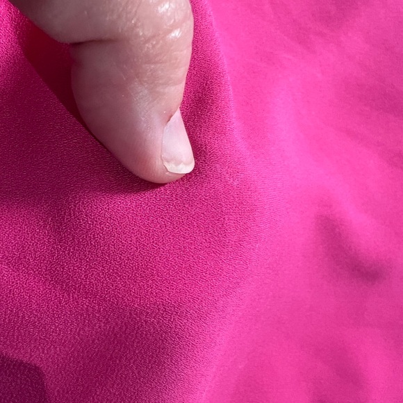 Karl Lagerfeld Paris Blouse Womens XL Pink Ruffle Trim V Neck Button Up Top - Picture 14 of 15